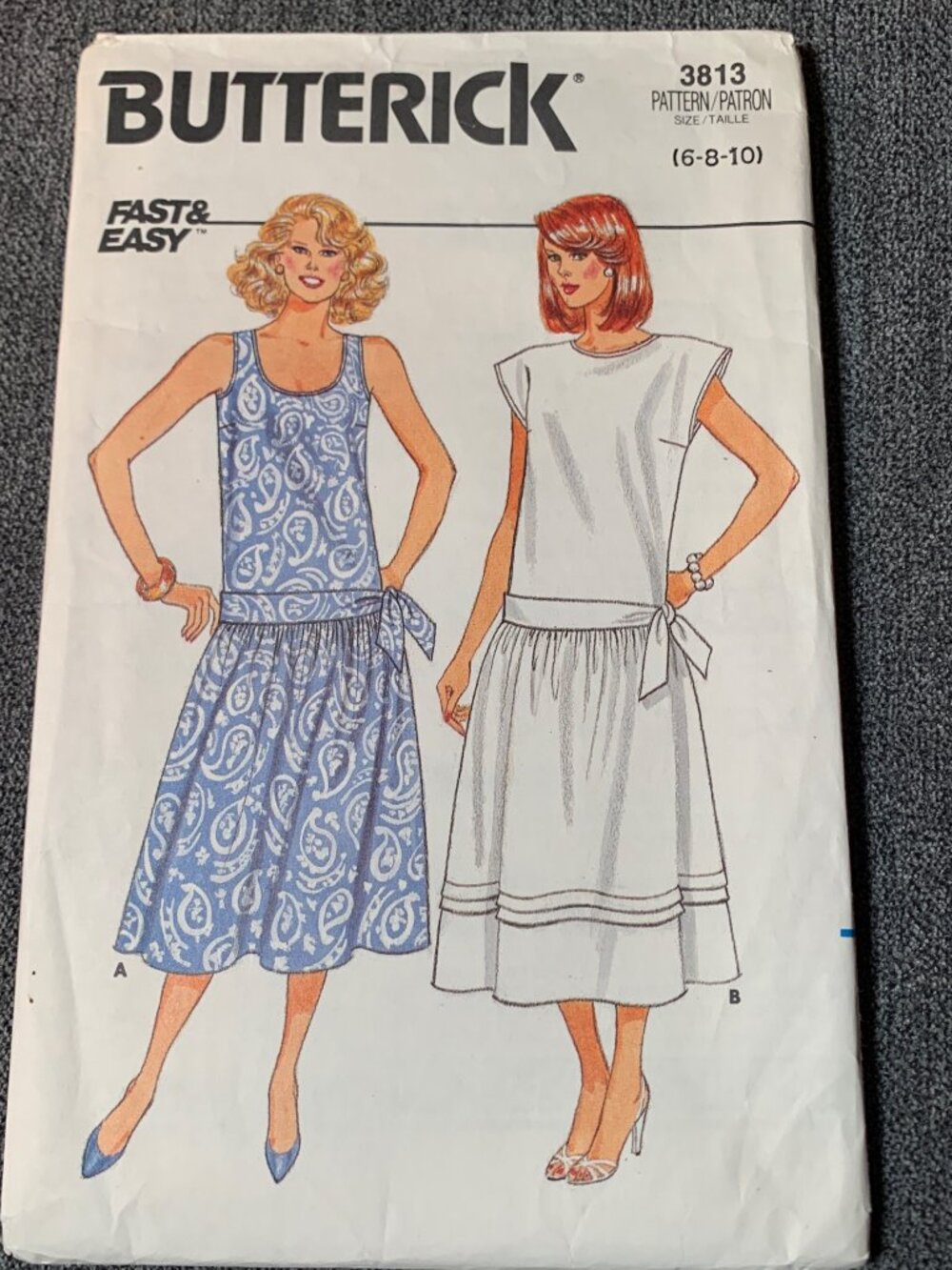 Butterick 3813 Sewing Pattern Women's Dress Size 6-8-10 Uncut 1980s